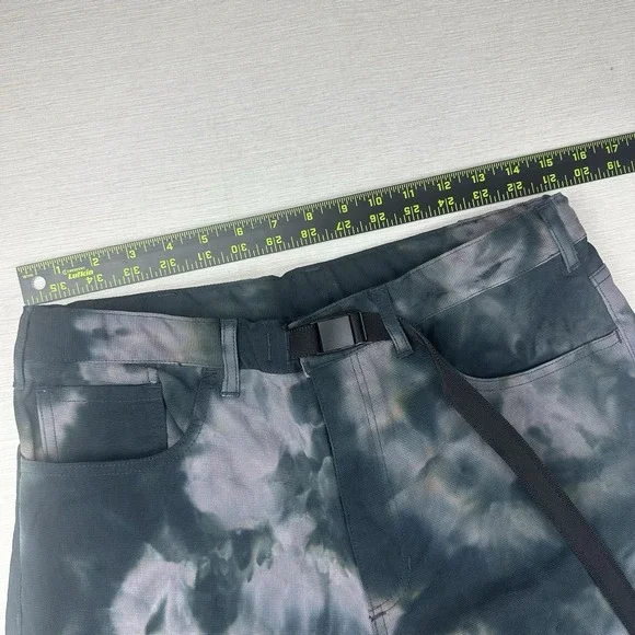 Clot Apparel Tie Dye Cavas Pants Belted Carpenter Men Medium Black Gray Tan